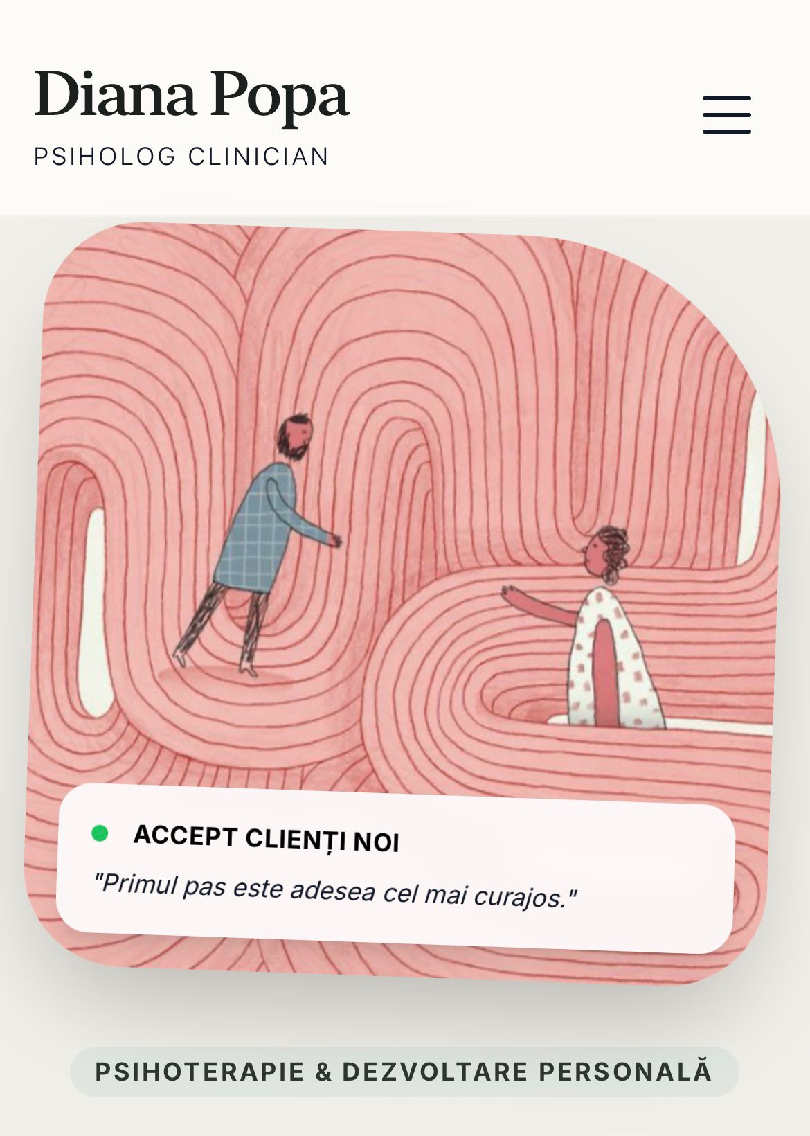 Website cabinet de psihoterapie pe mobil
